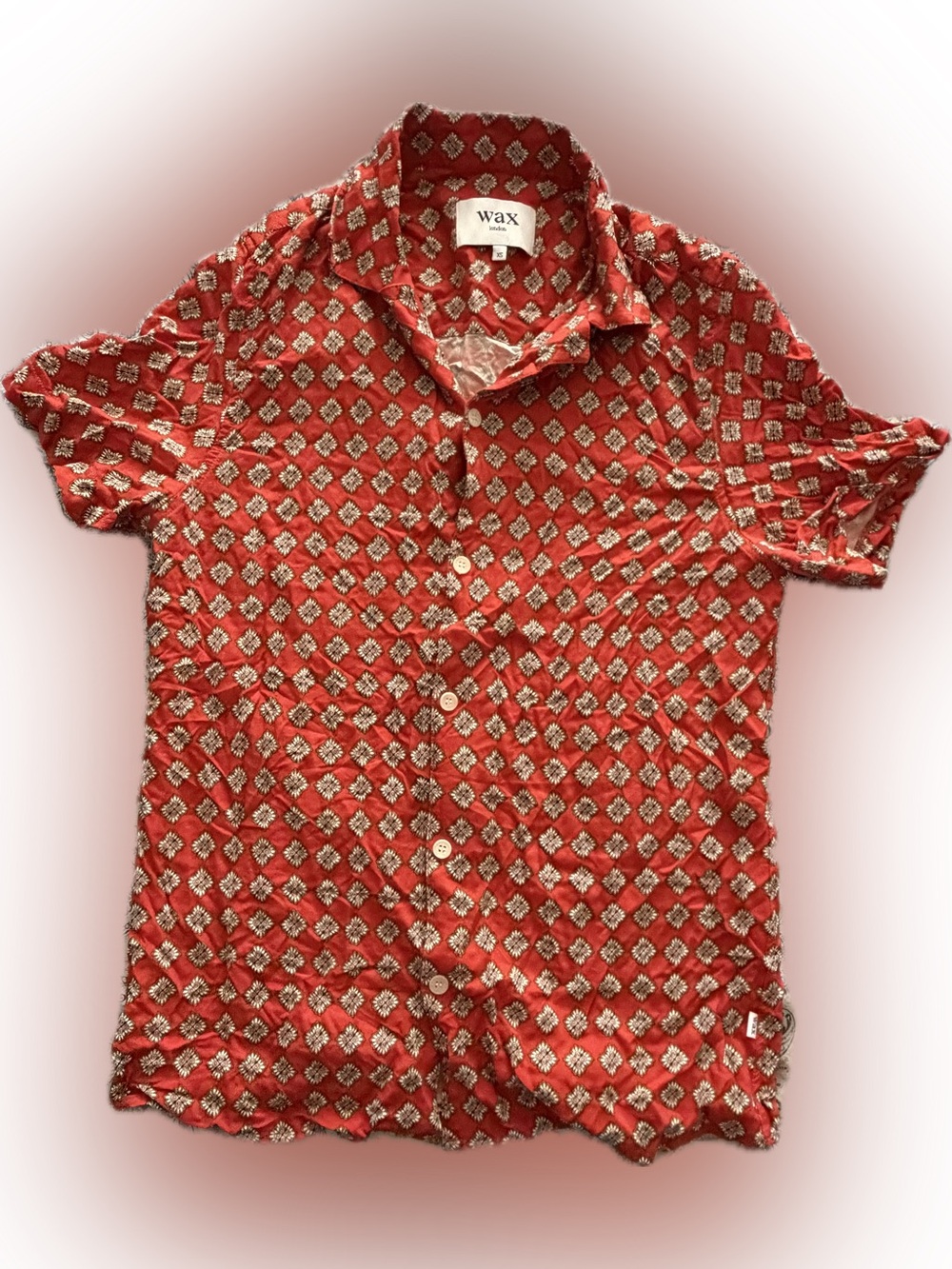 Wax London Amalfi Camp Collar Shirt Men’s XS Paisley Floral Short Sleeve Button